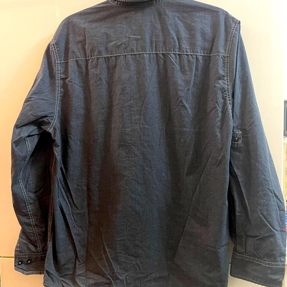 Set Of 2 Shirts Mens MICHAEL BRANDON / AMERICAN RAG SZ M Gray Denim Long Sleeves - Picture 3 of 11